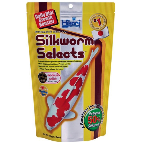 Hikari Silkworm Selects Koi Fish Food - 17.6 oz. 4 Pack (Medium Pellets)